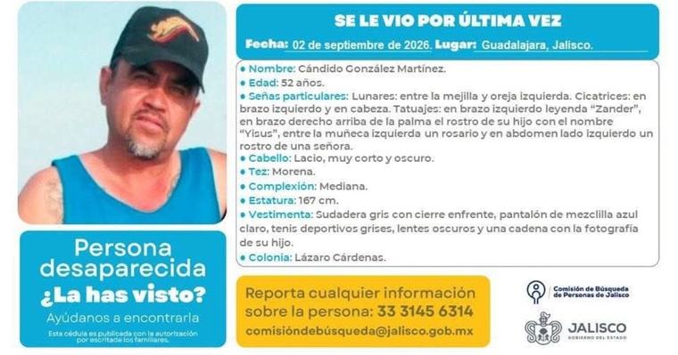 Jalisco Desaparece padre buscador cuando investigaba el paradero de su hijo Elizabeth Rivera Avelar