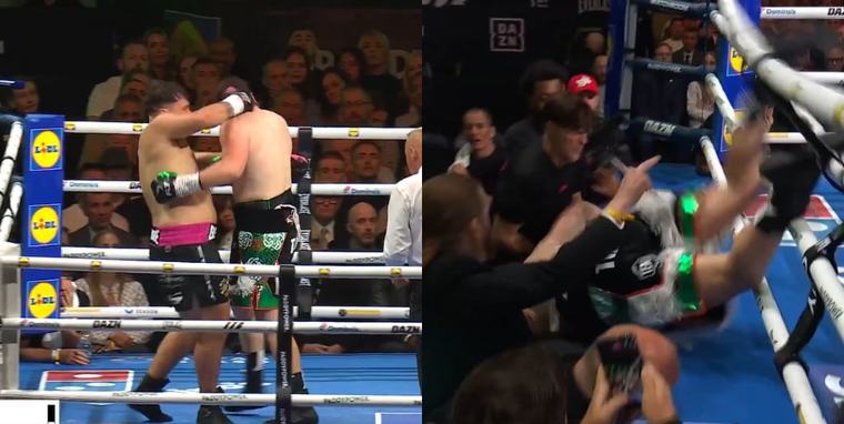 Boxeador recibe golpe ilegal en la nuca y sale del ring inconsciente (VIDEO)