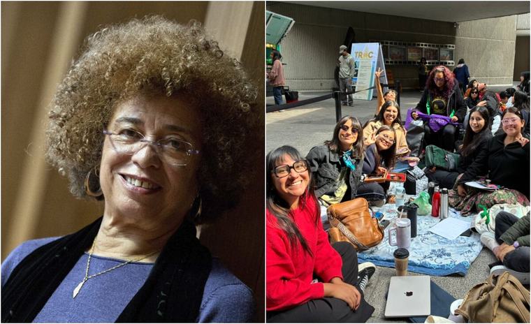 Con horas de anticipación, ya hay fila para ver charla de Angela Davis en la UNAM