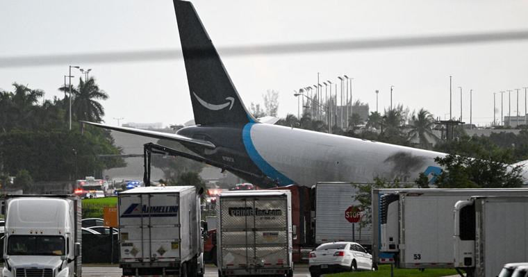 Accidente de avión de Amazon en Miami deja cinco muertos y cinco heridos