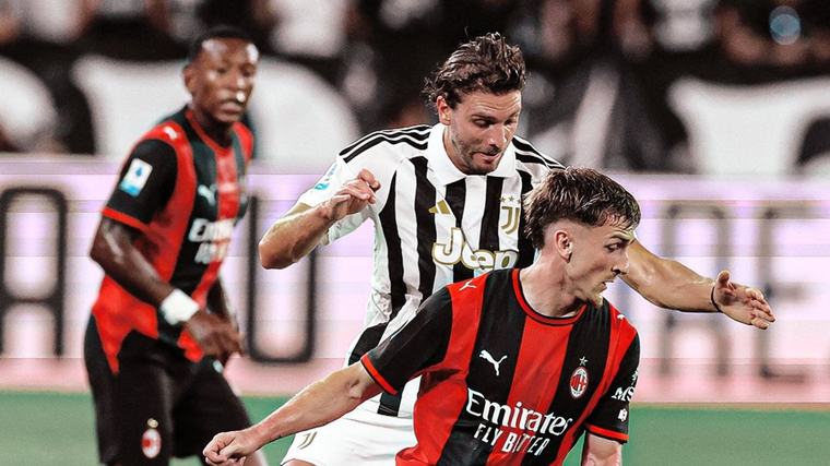 ¡Partidazo! Juventus rescató el empate contra Milan gracias a un gol de último minuto
