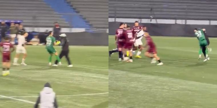 ¿Qué desató la furia? Jugadores pierden el control y golpean brutalmente a unos aficionados (VIDEO)