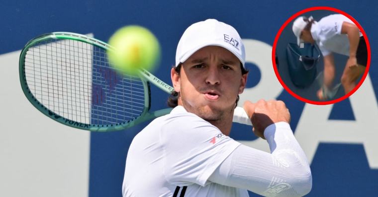 ¡EXPLOTÓ! Luciano Darderi rompe su raqueta en un momento de frustración en el US Open y se hace viral (VIDEO)